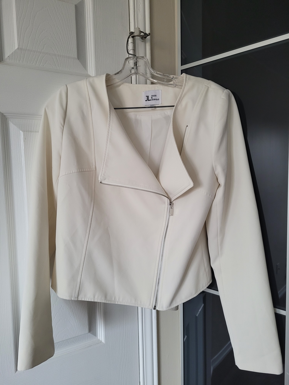 Jules & Leopold Ivory Asymmetric Motostyle Jacket
